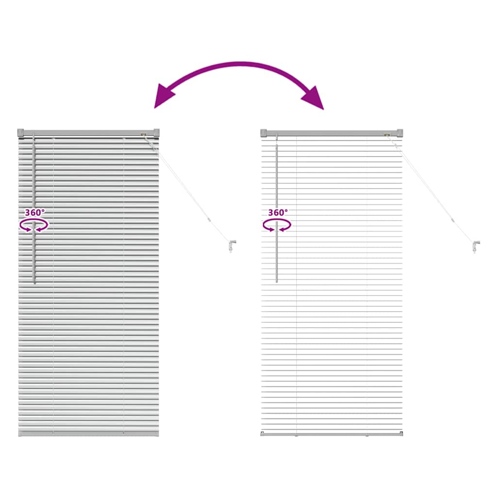Vindu Persienne med gardiner sølv Aluminium