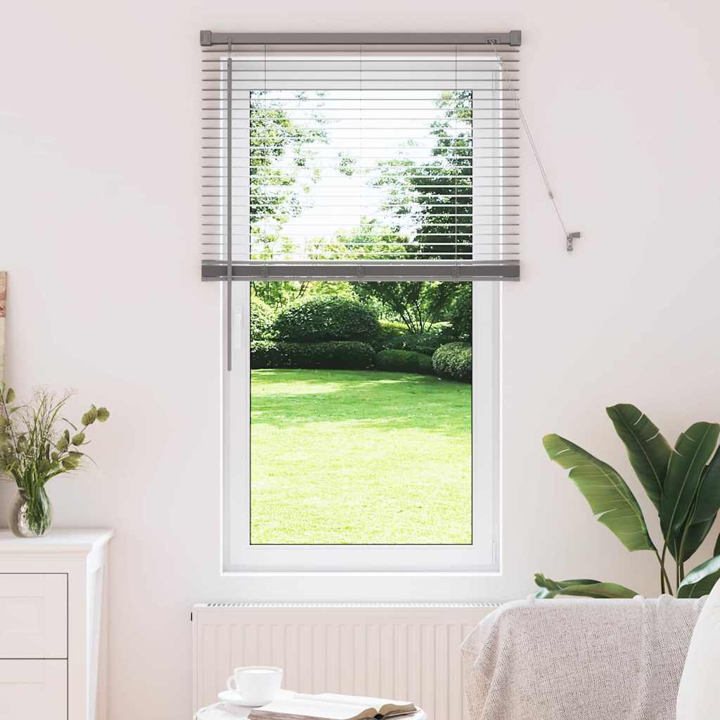 Vindu Persienne med gardiner sølv Aluminium