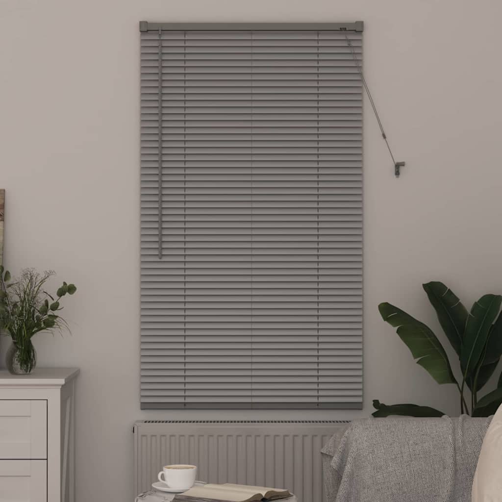 Vindu Persienne med gardiner sølv Aluminium