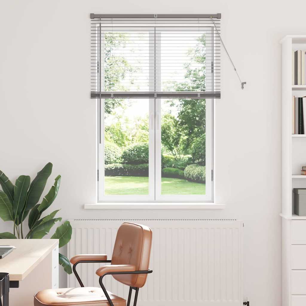 Vindu Persienne med gardiner sølv Aluminium