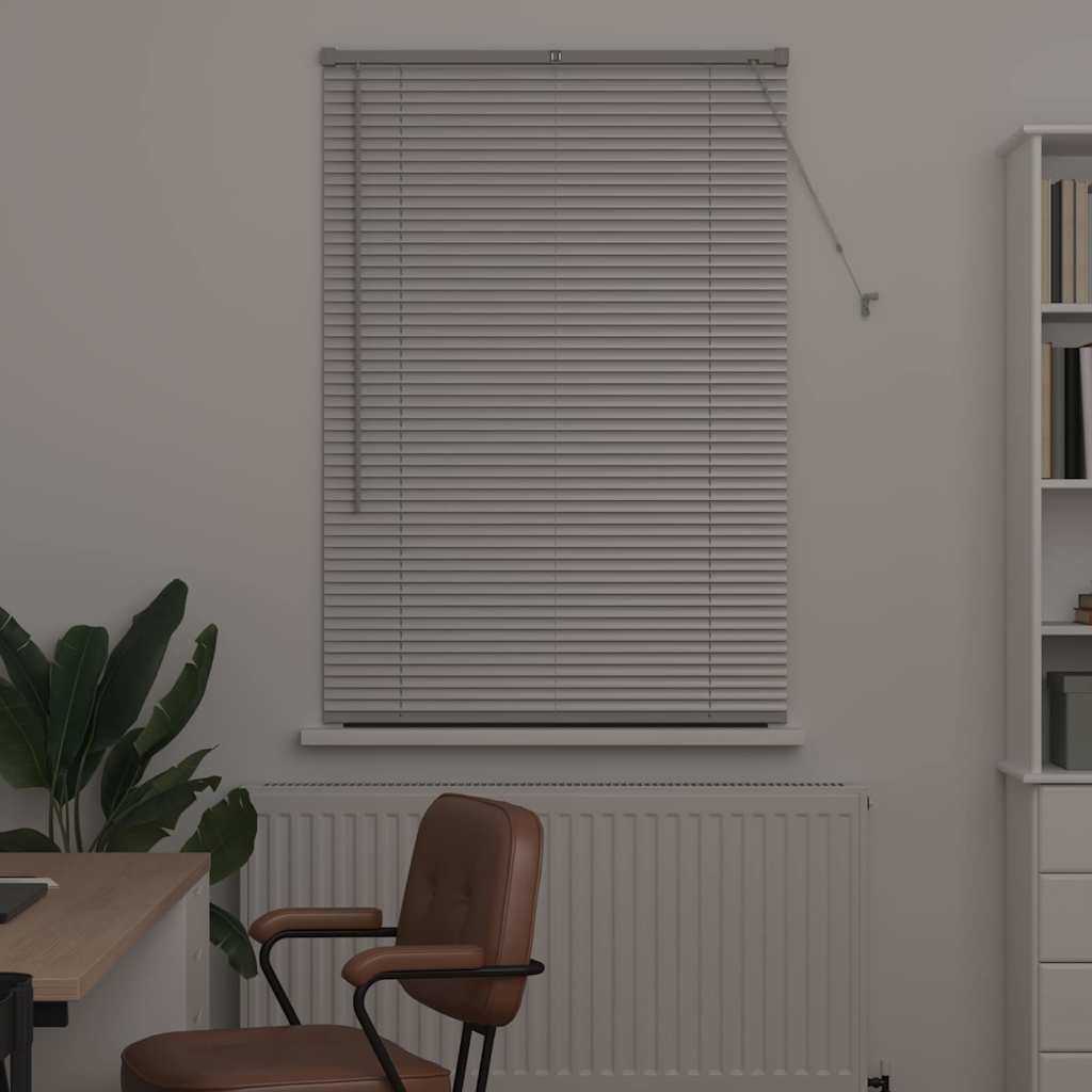 Vindu Persienne med gardiner sølv Aluminium