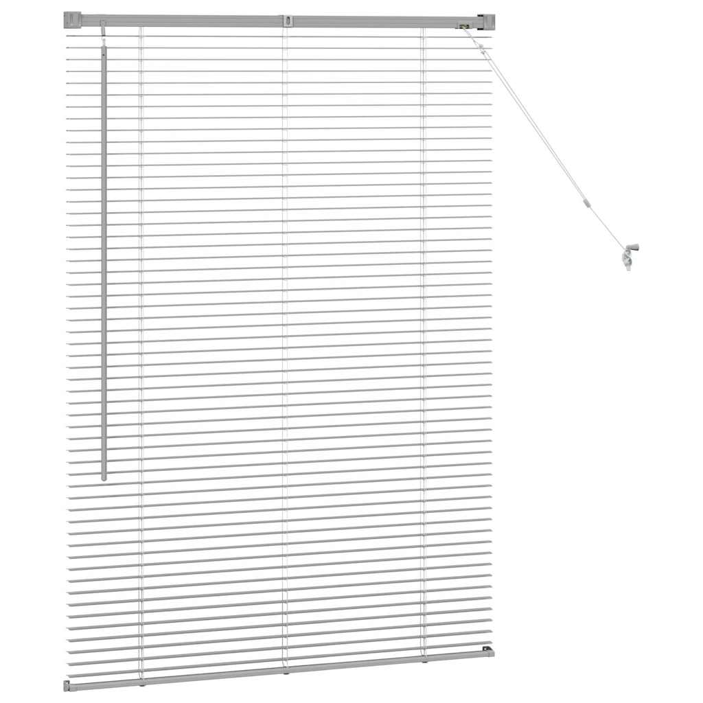 Vindu Persienne med gardiner sølv Aluminium