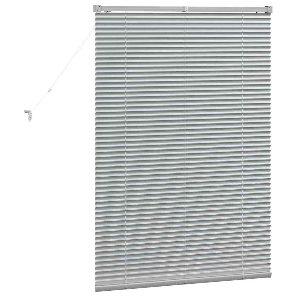 Vindu Persienne med gardiner sølv Aluminium