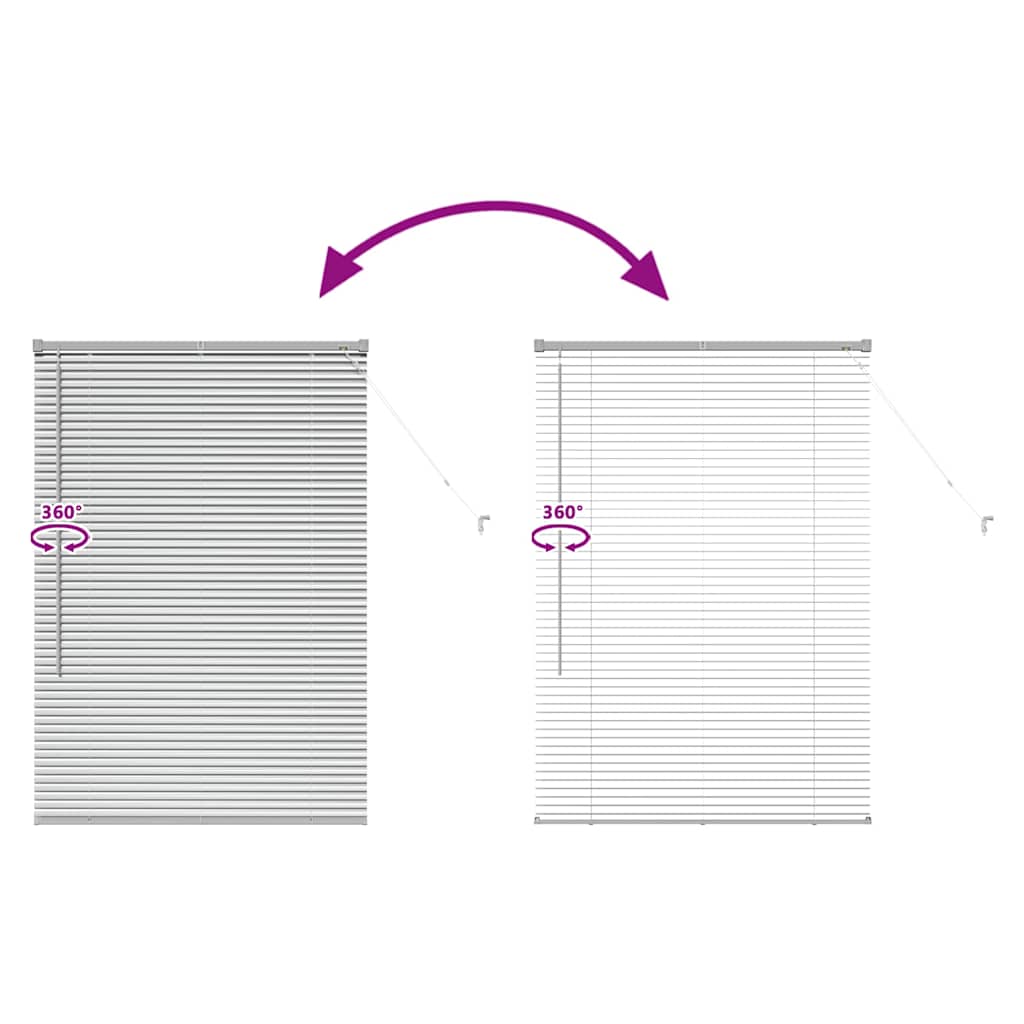 Vindu Persienne med gardiner sølv Aluminium