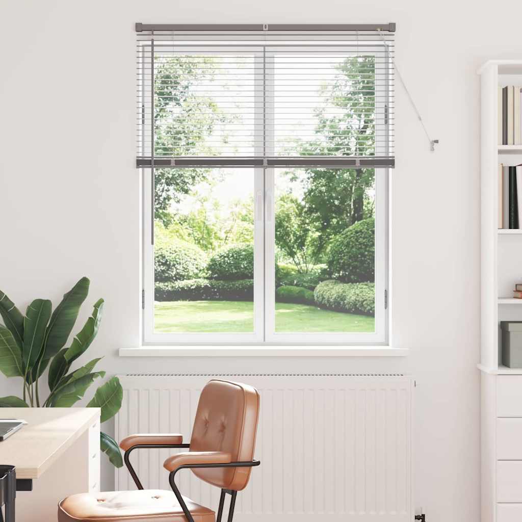 Vindu Persienne med gardiner sølv Aluminium