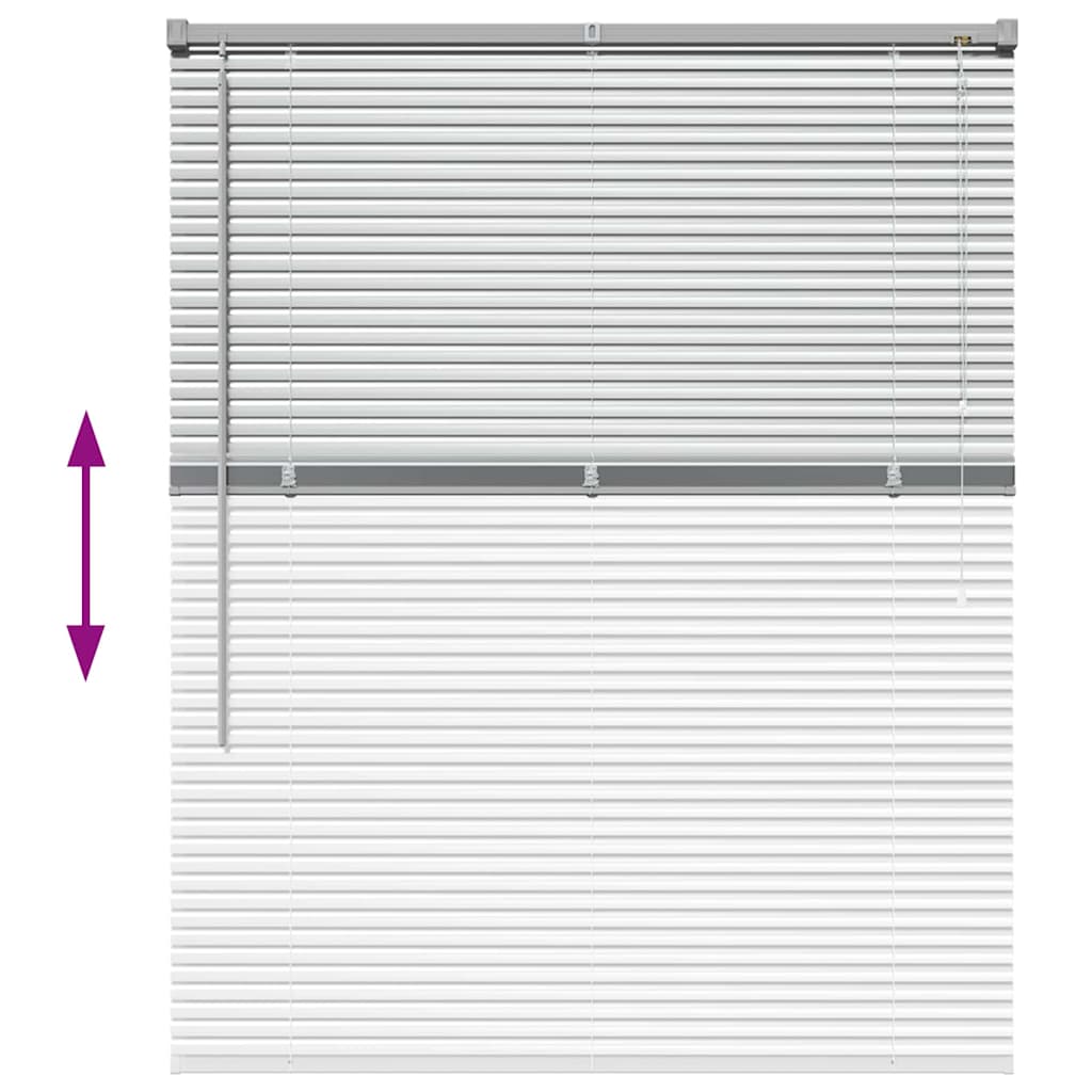 Vindu Persienne med gardiner sølv Aluminium