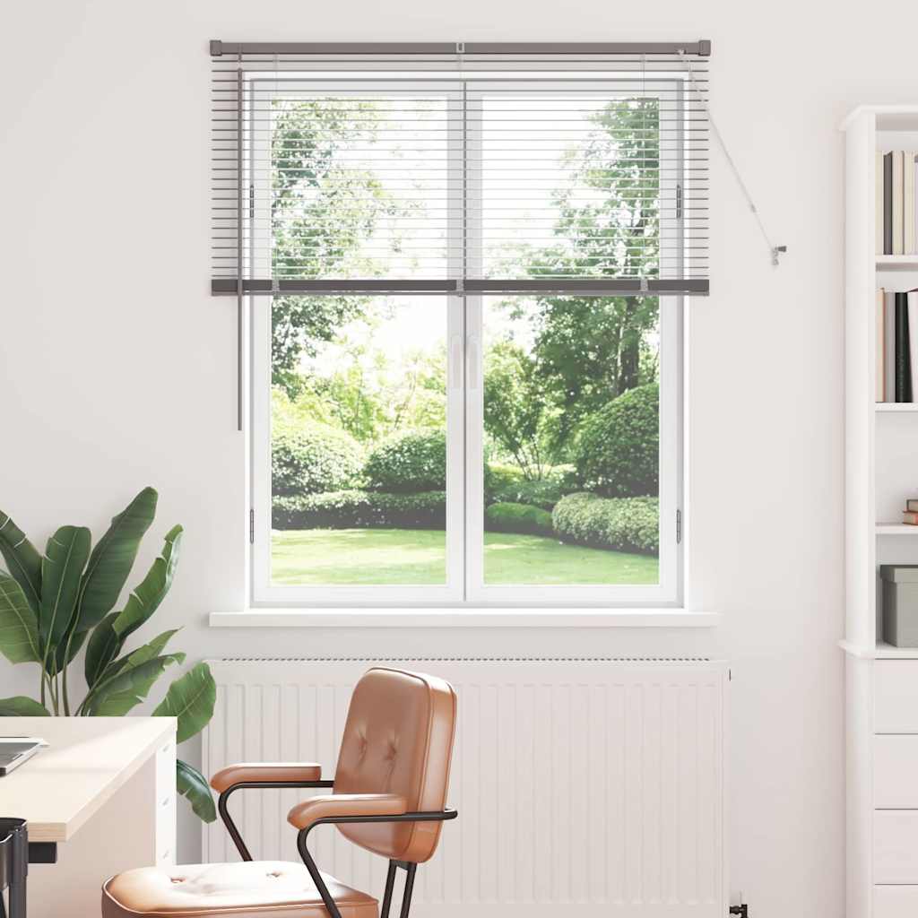 Vindu Persienne med gardiner sølv Aluminium