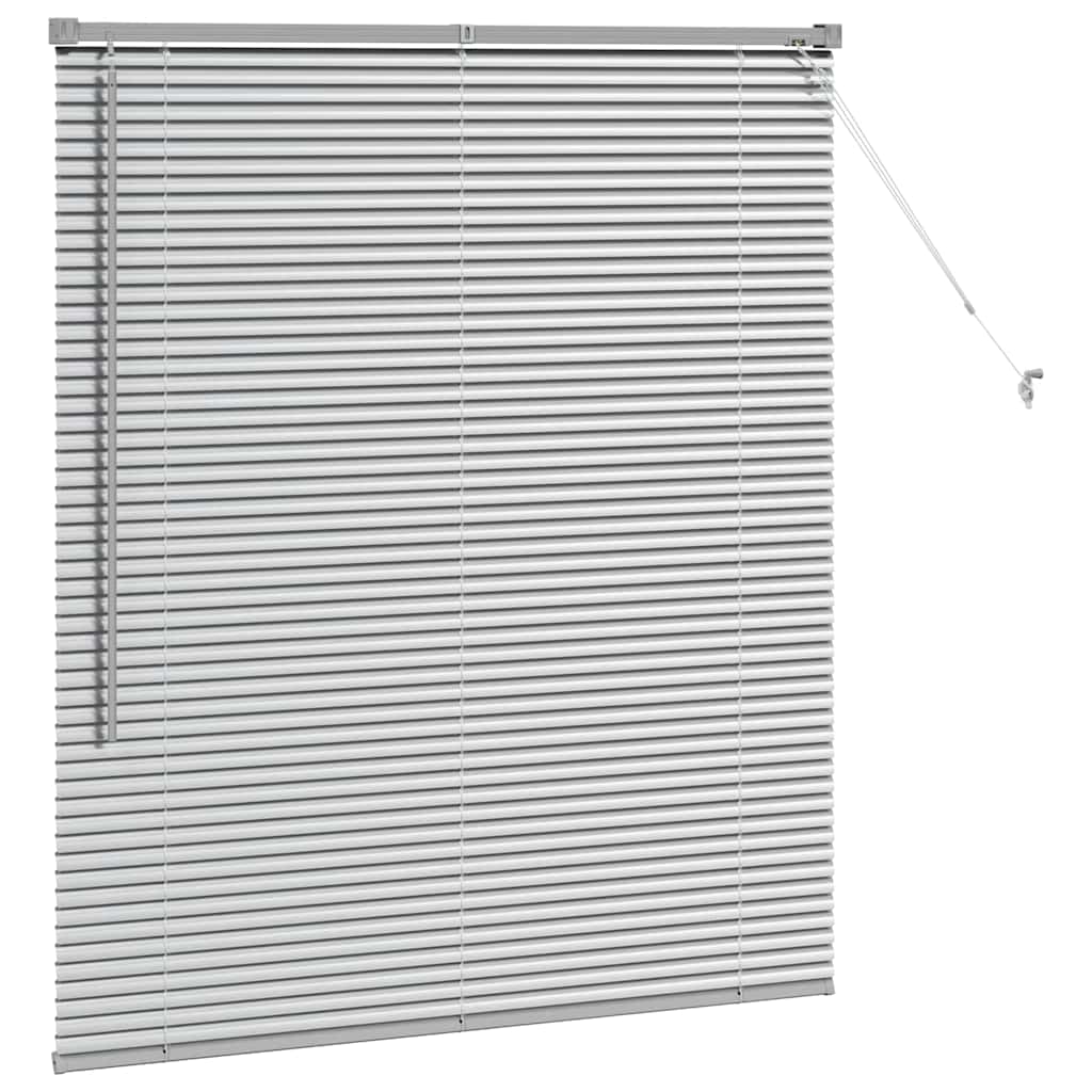 Vindu Persienne med gardiner sølv Aluminium