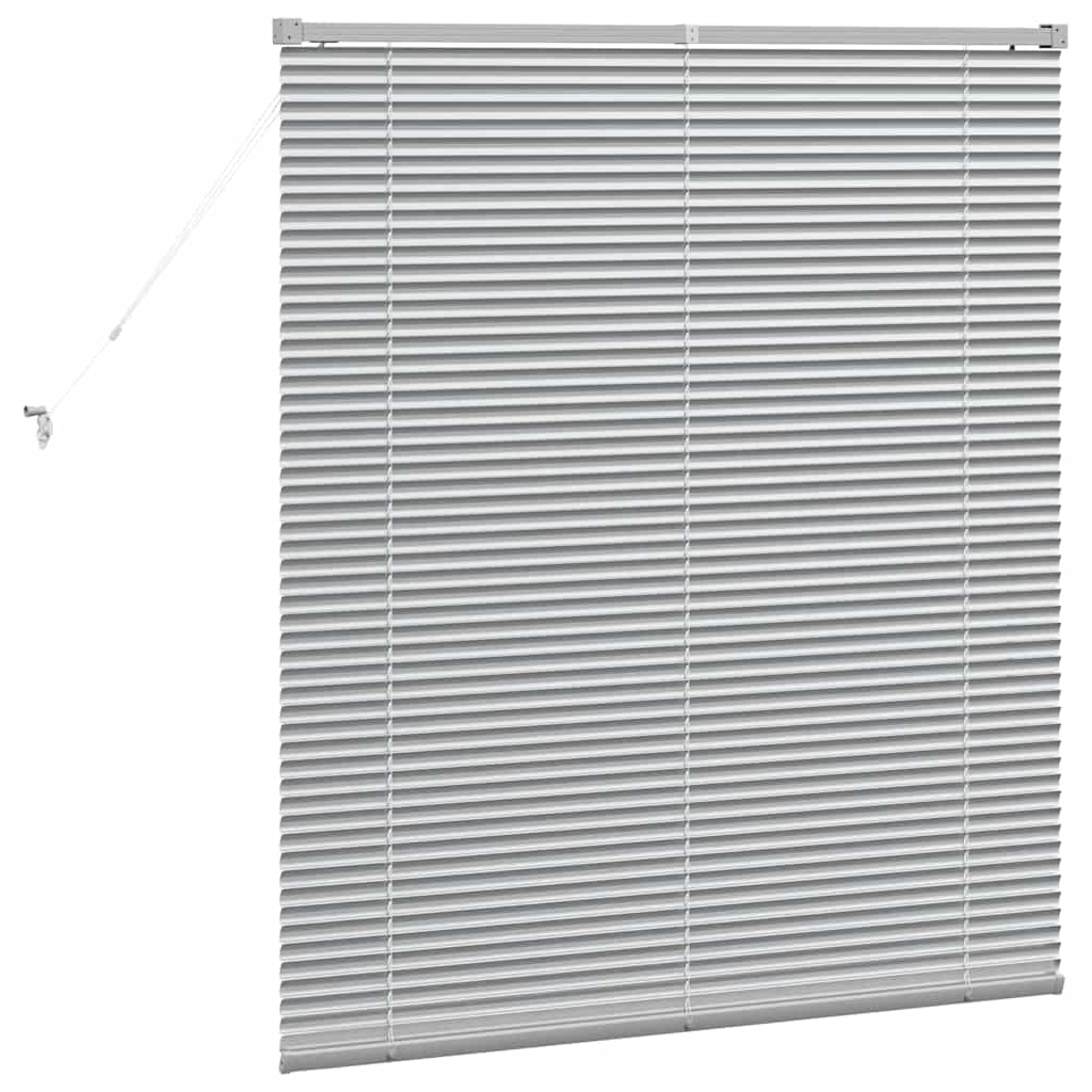 Vindu Persienne med gardiner sølv Aluminium