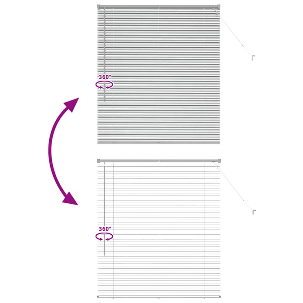 Vindu Persienne med gardiner sølv Aluminium