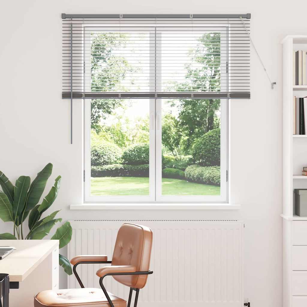 Vindu Persienne med gardiner sølv Aluminium