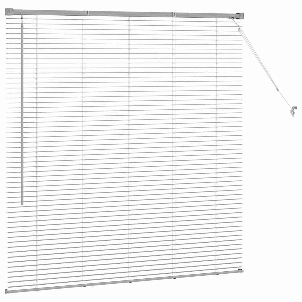 Vindu Persienne med gardiner sølv Aluminium