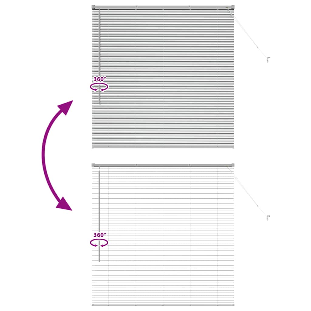 Vindu Persienne med gardiner sølv Aluminium