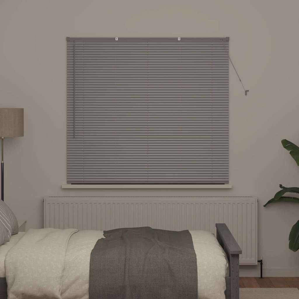 Vindu Persienne med gardiner sølv Aluminium
