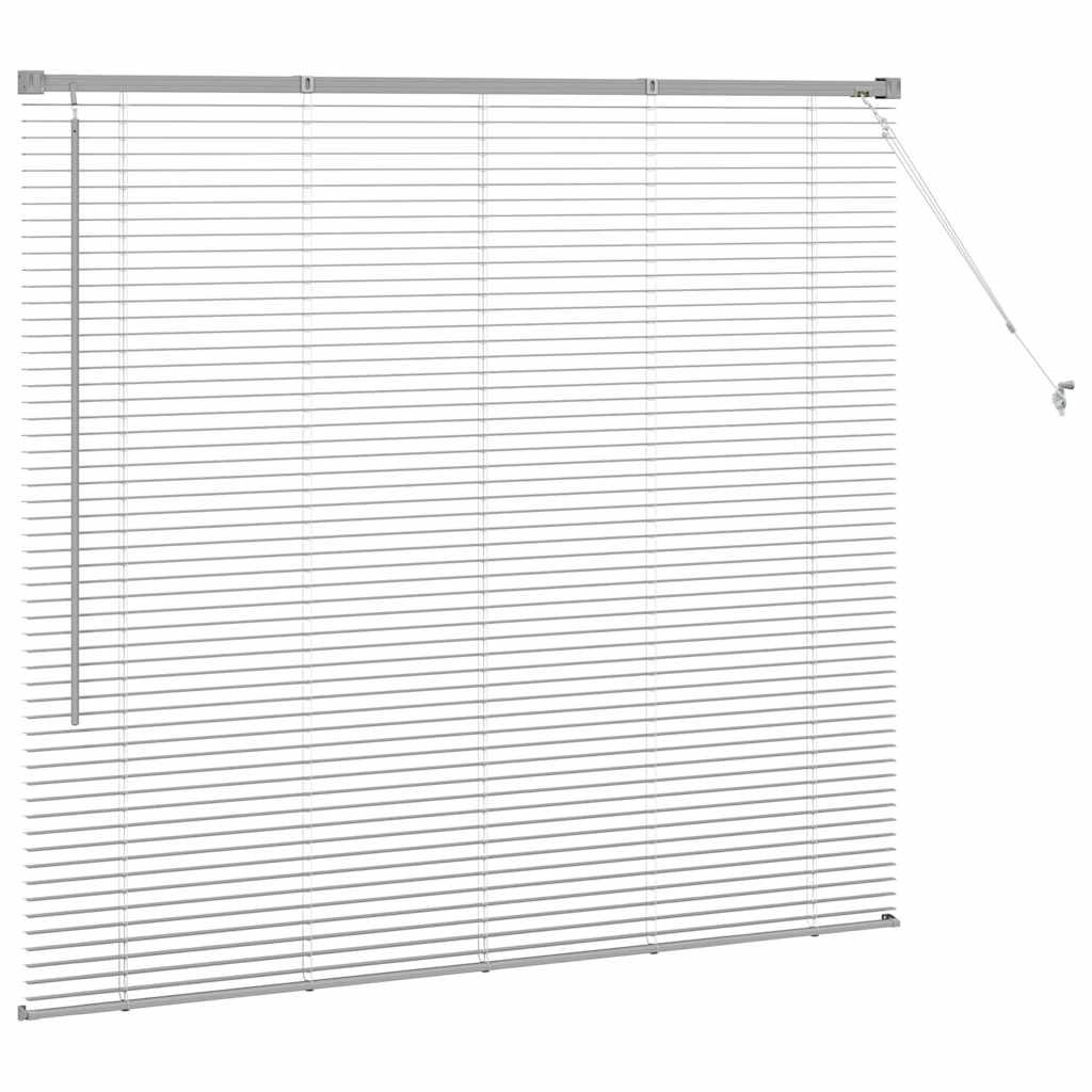 Vindu Persienne med gardiner sølv Aluminium