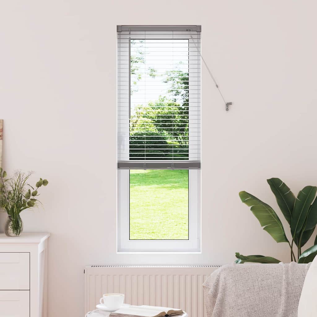 Vindu Persienne med gardiner sølv Aluminium
