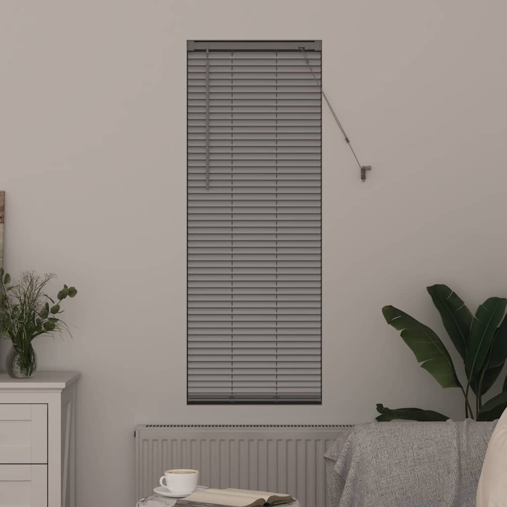 Vindu Persienne med gardiner sølv Aluminium