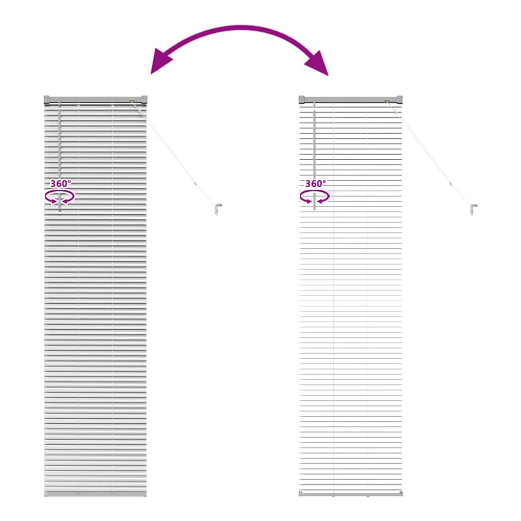 Vindu Persienne med gardiner sølv Aluminium
