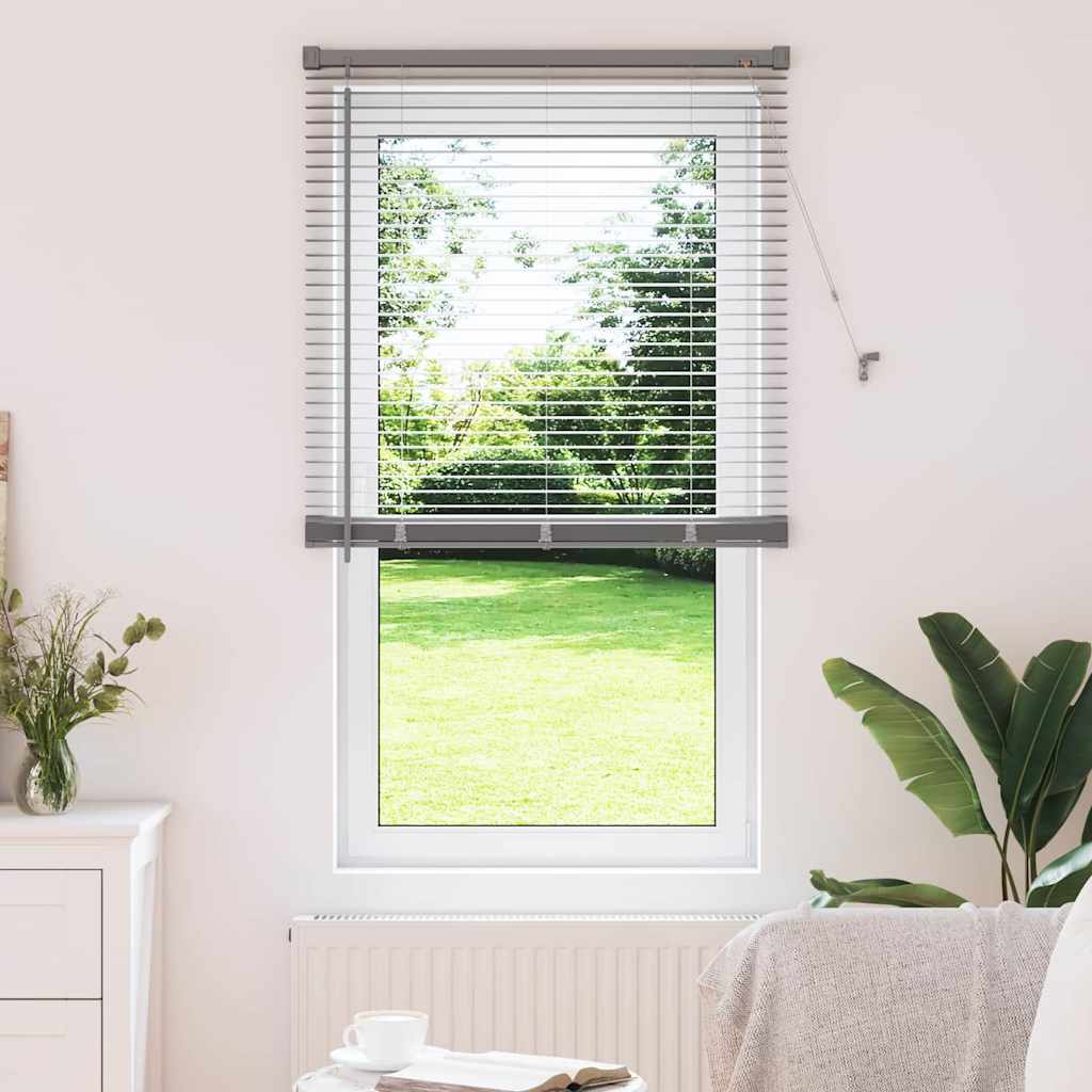 Vindu Persienne med gardiner sølv Aluminium