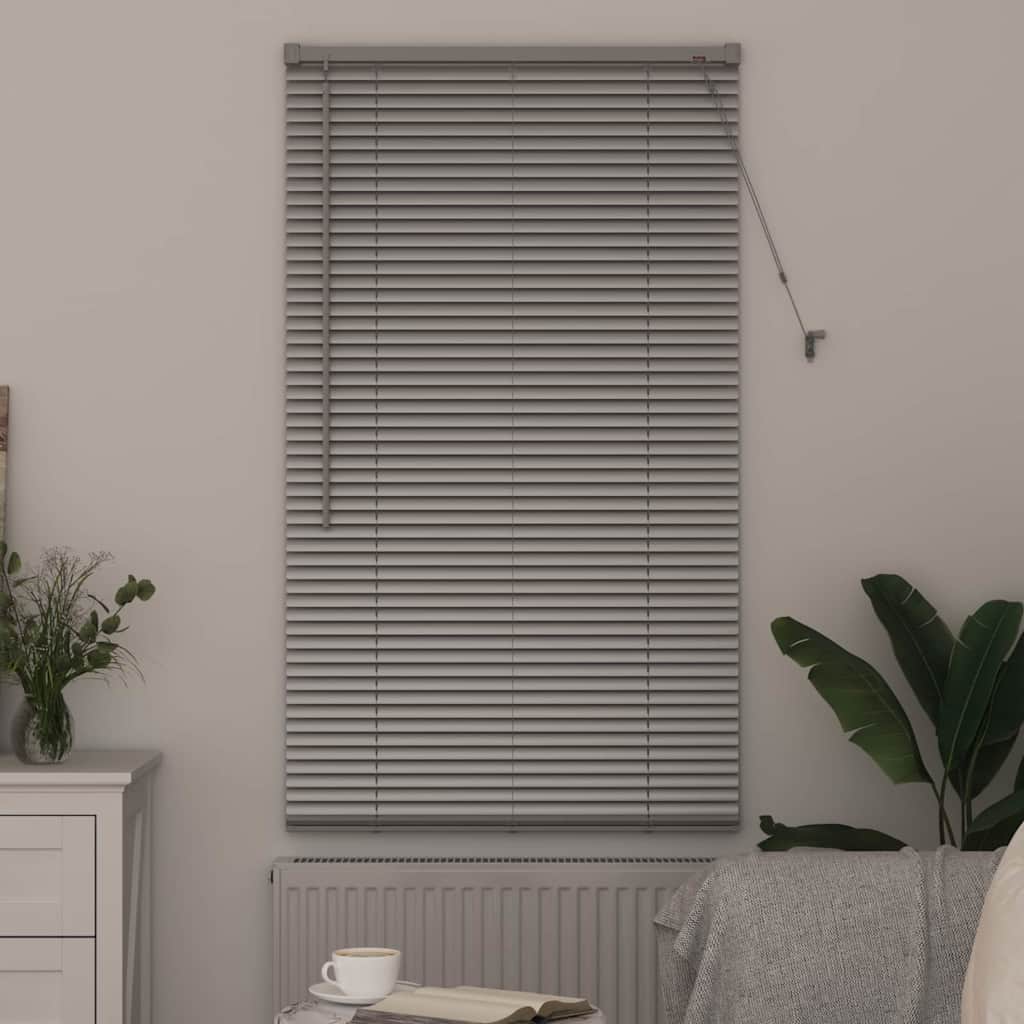 Vindu Persienne med gardiner sølv Aluminium