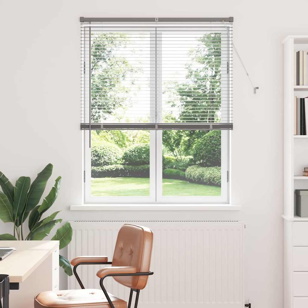 Vindu Persienne med gardiner sølv Aluminium