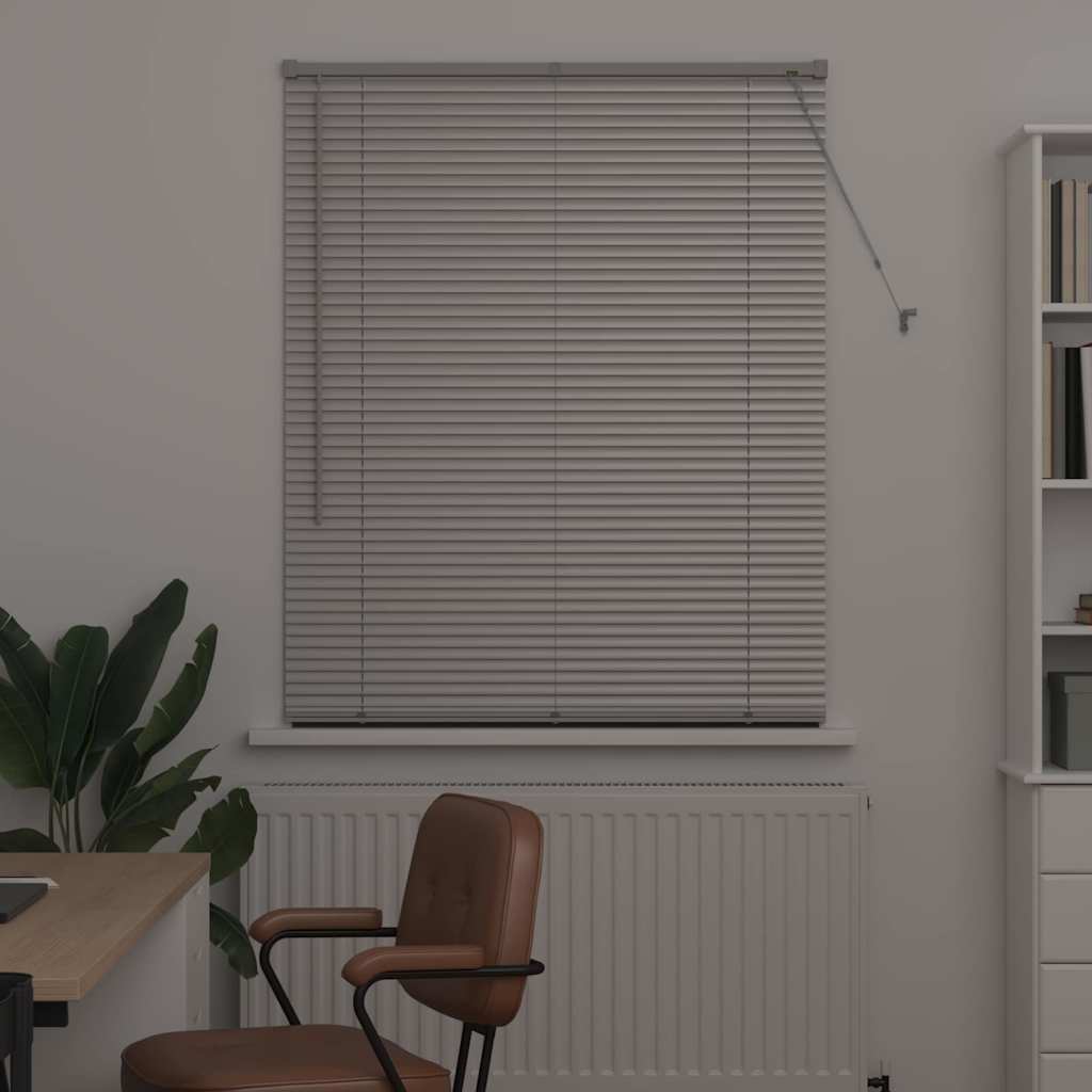 Vindu Persienne med gardiner sølv Aluminium