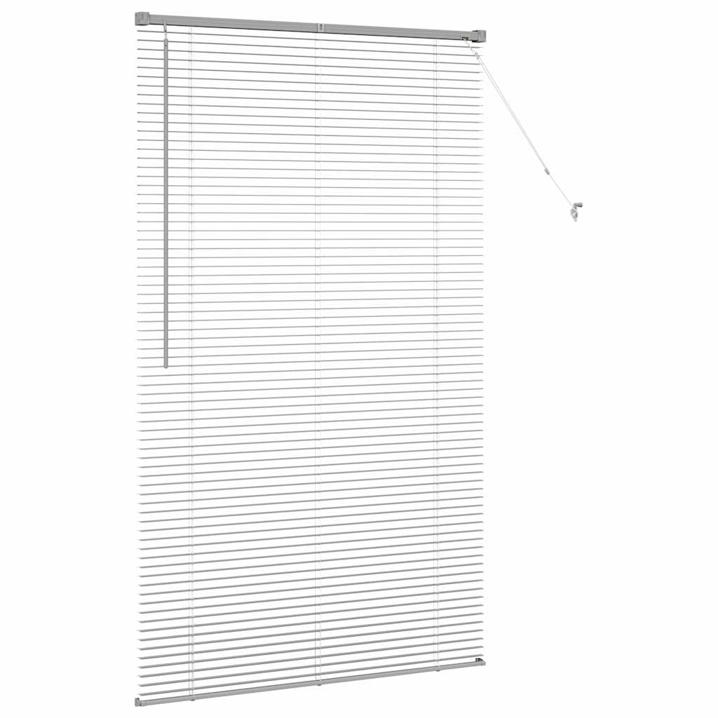 Vindu Persienne med gardiner sølv Aluminium