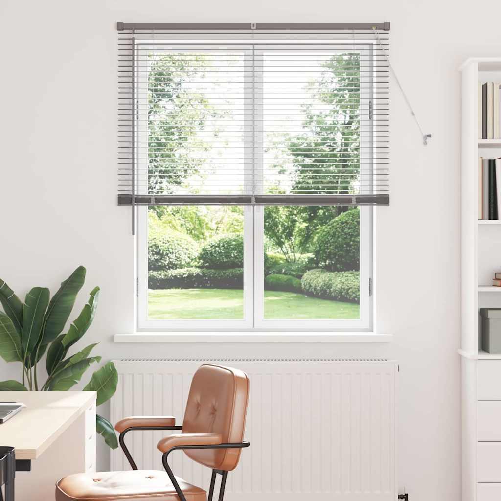 Vindu Persienne med gardiner sølv Aluminium