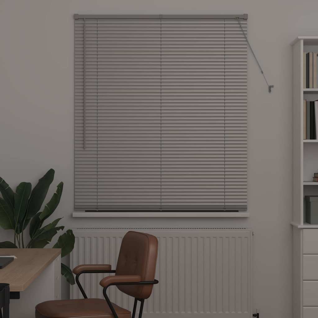 Vindu Persienne med gardiner sølv Aluminium