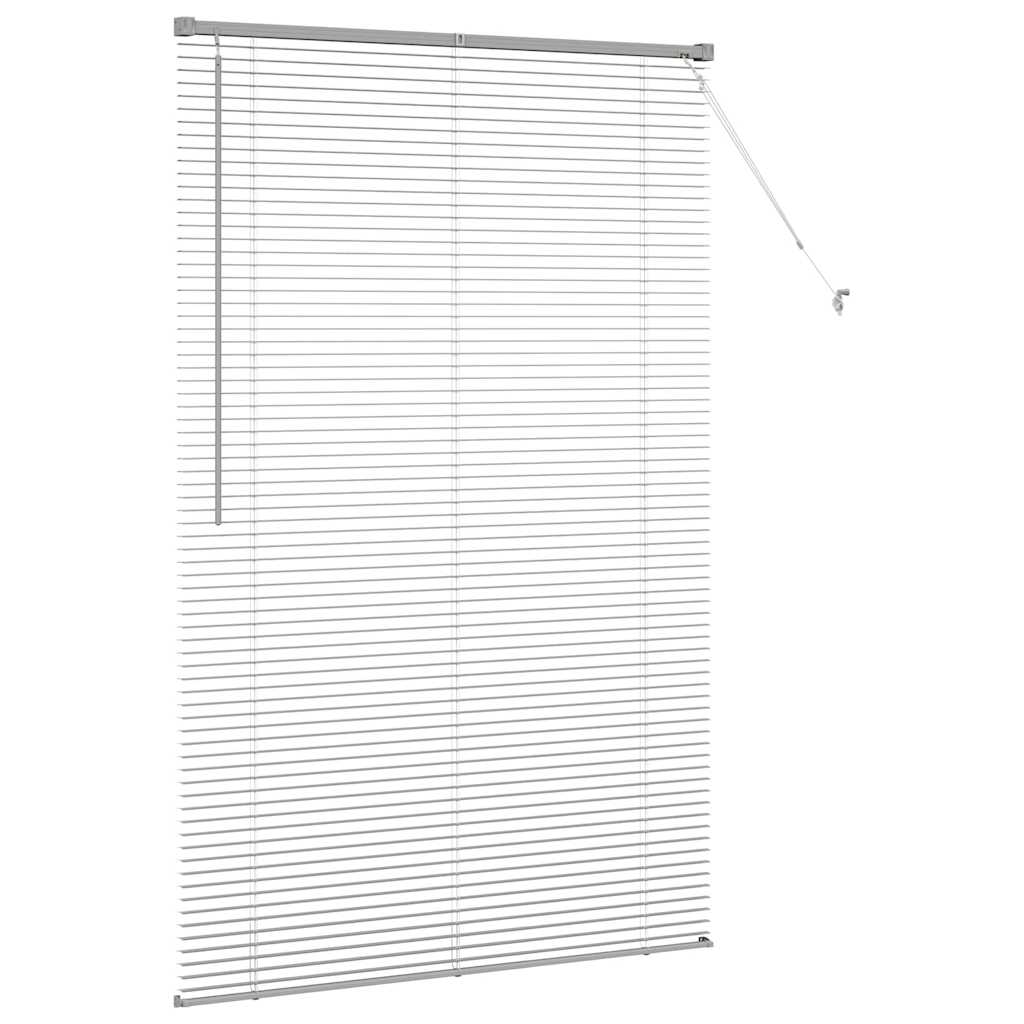Vindu Persienne med gardiner sølv Aluminium