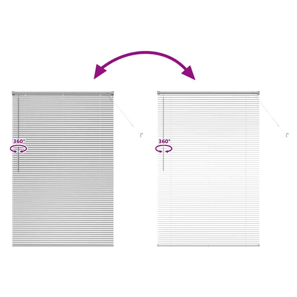 Vindu Persienne med gardiner sølv Aluminium