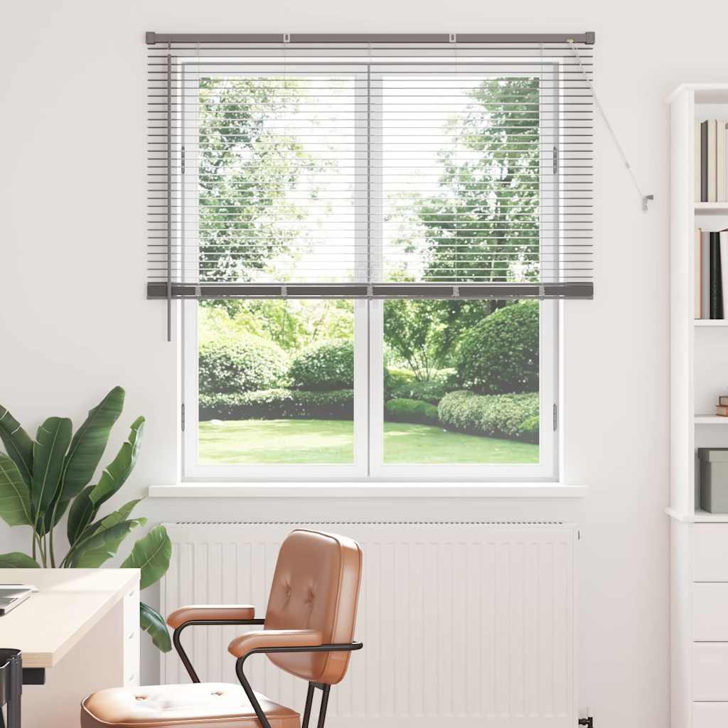 Vindu Persienne med gardiner sølv Aluminium
