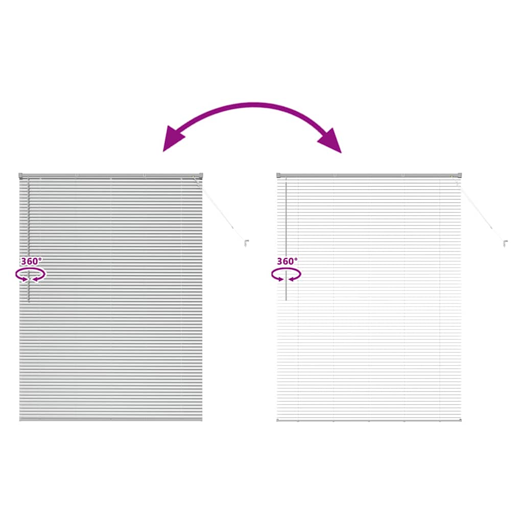 Vindu Persienne med gardiner sølv Aluminium