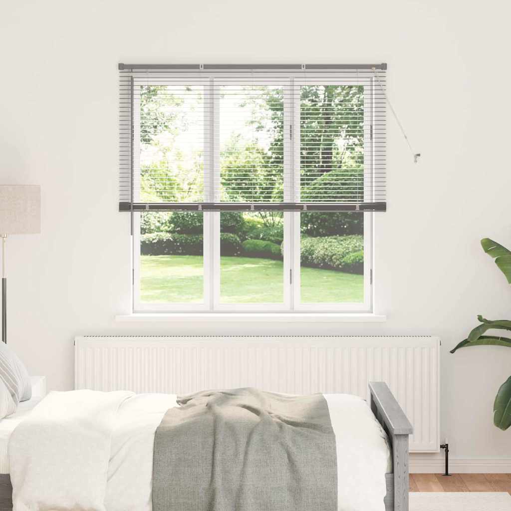 Vindu Persienne med gardiner sølv Aluminium