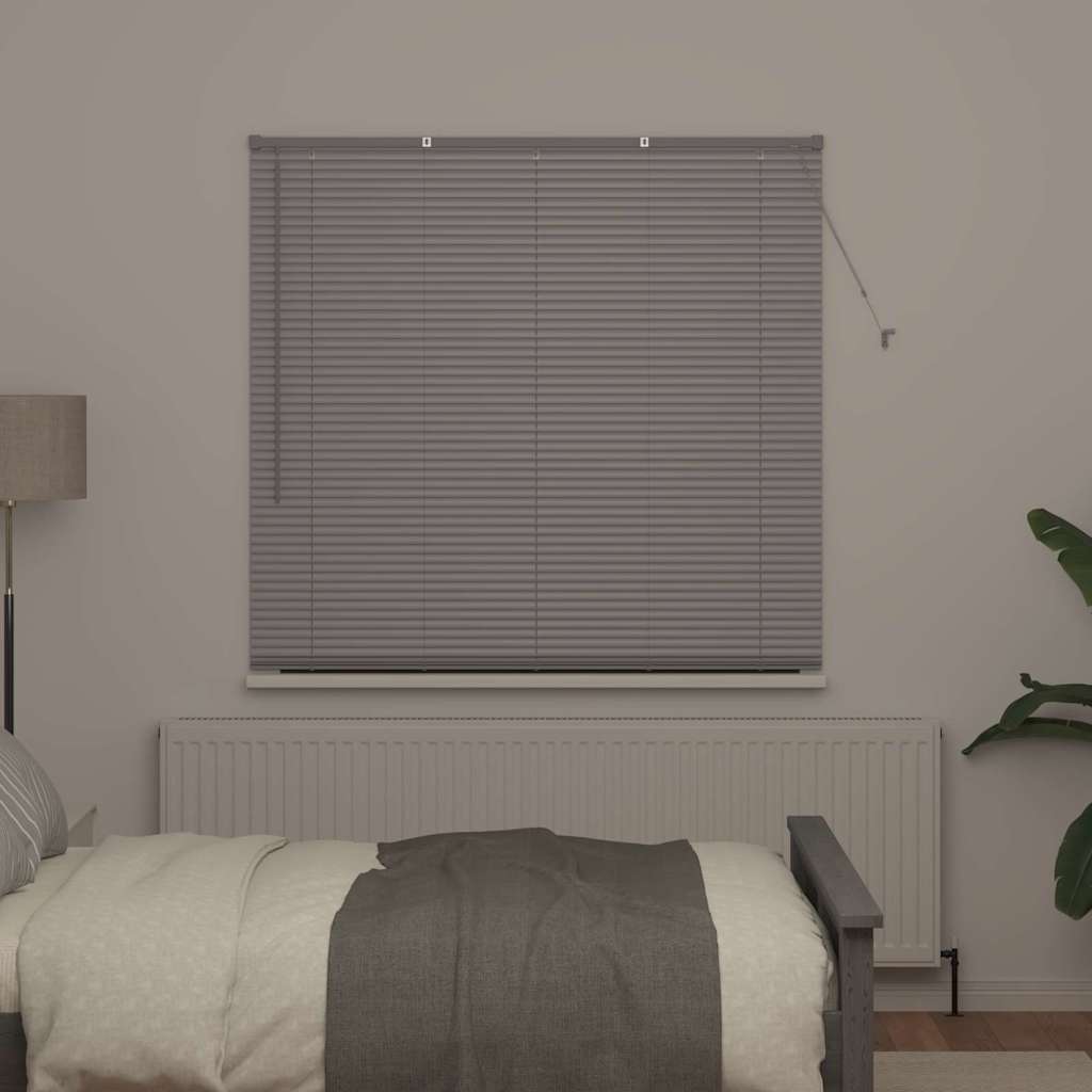 Vindu Persienne med gardiner sølv Aluminium