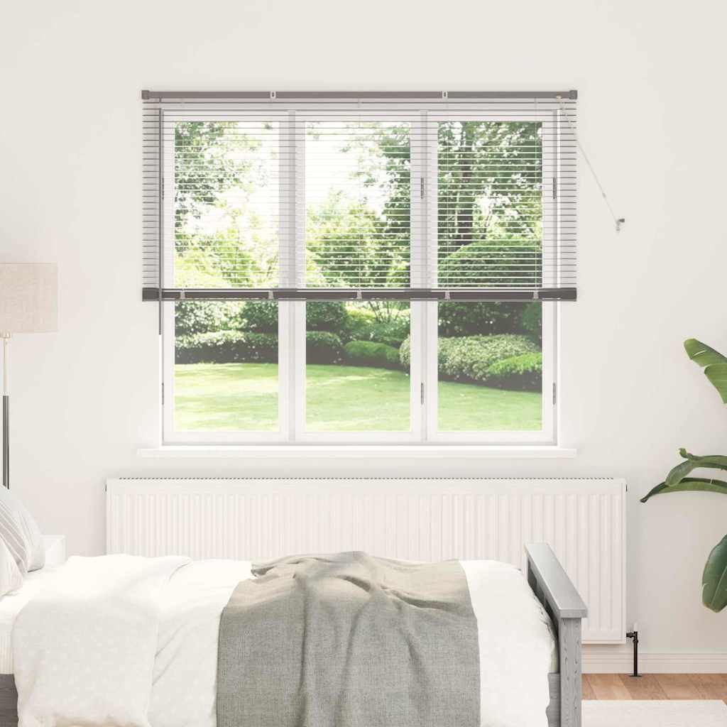 Vindu Persienne med gardiner sølv Aluminium