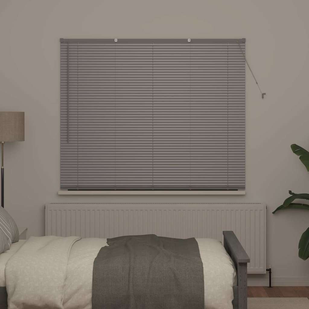 Vindu Persienne med gardiner sølv Aluminium