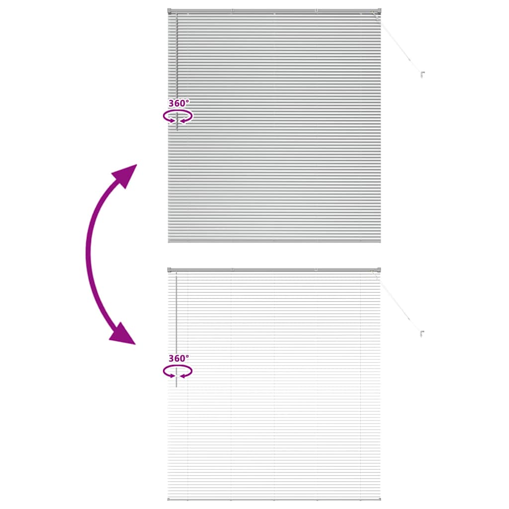 Vindu Persienne med gardiner sølv Aluminium