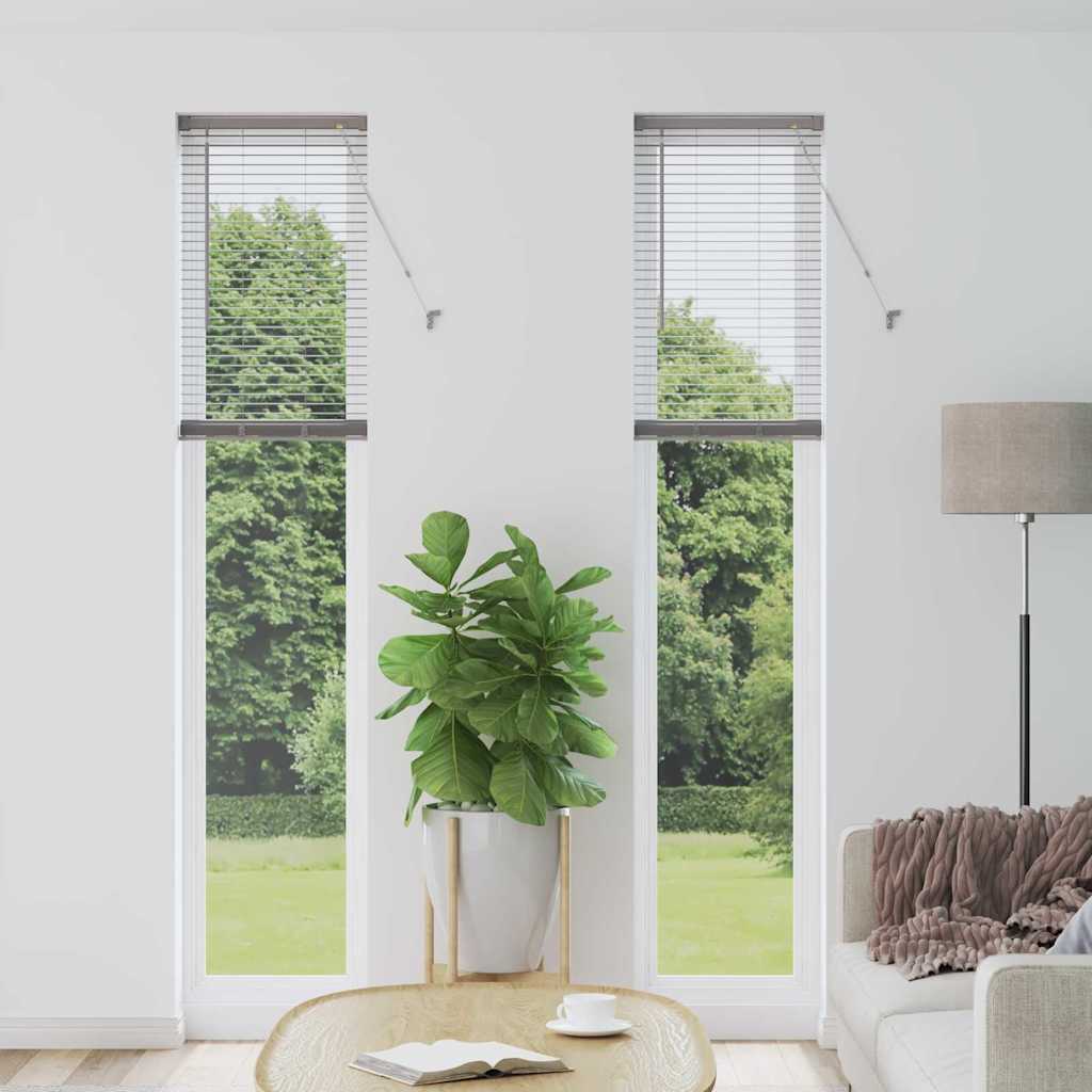 Vindu Persienne med gardiner sølv Aluminium