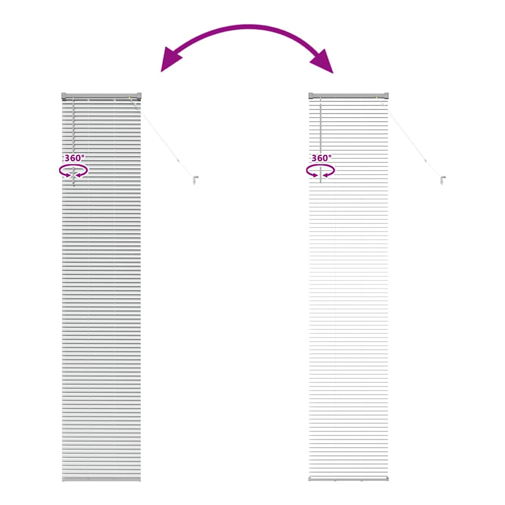 Vindu Persienne med gardiner sølv Aluminium