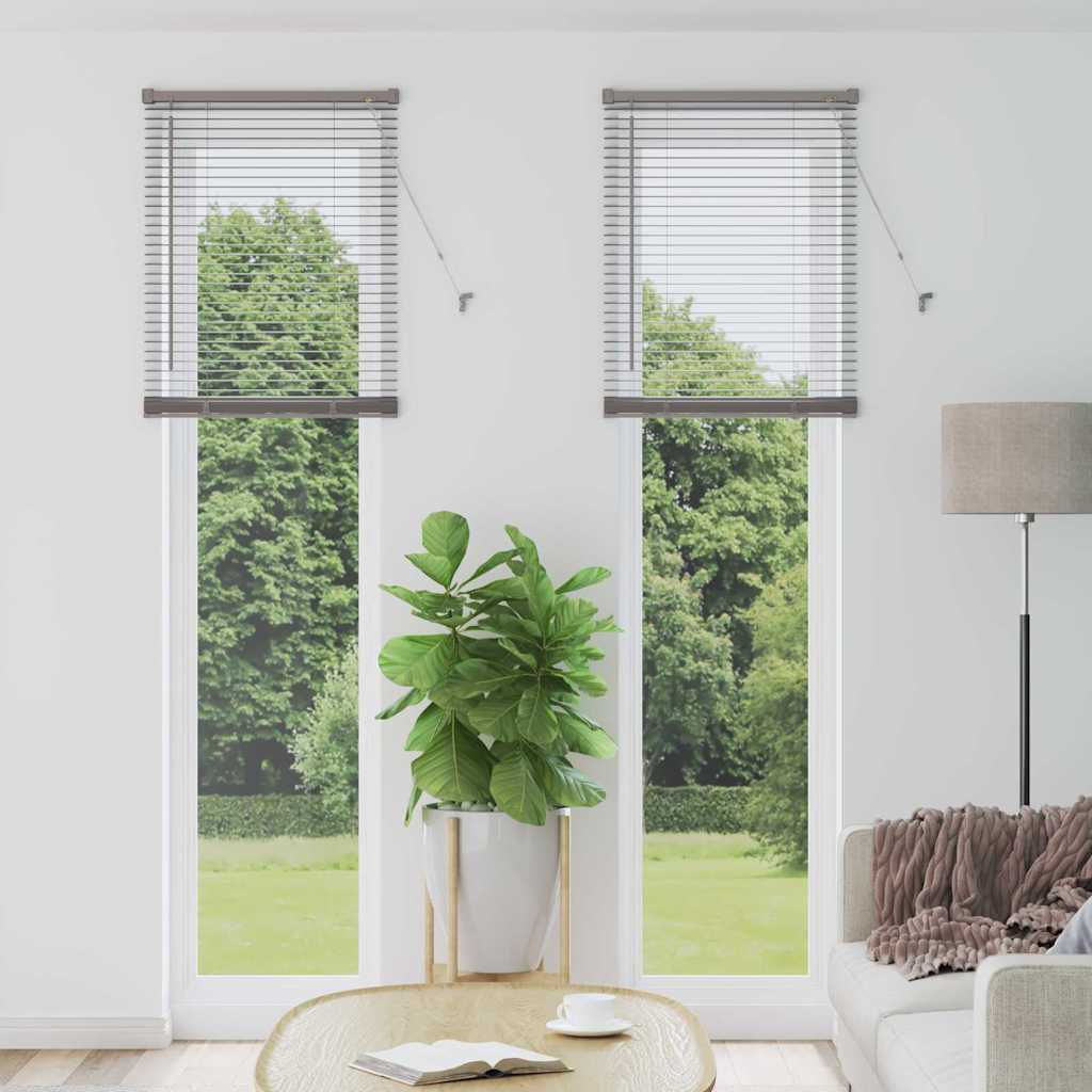 Vindu Persienne med gardiner sølv Aluminium