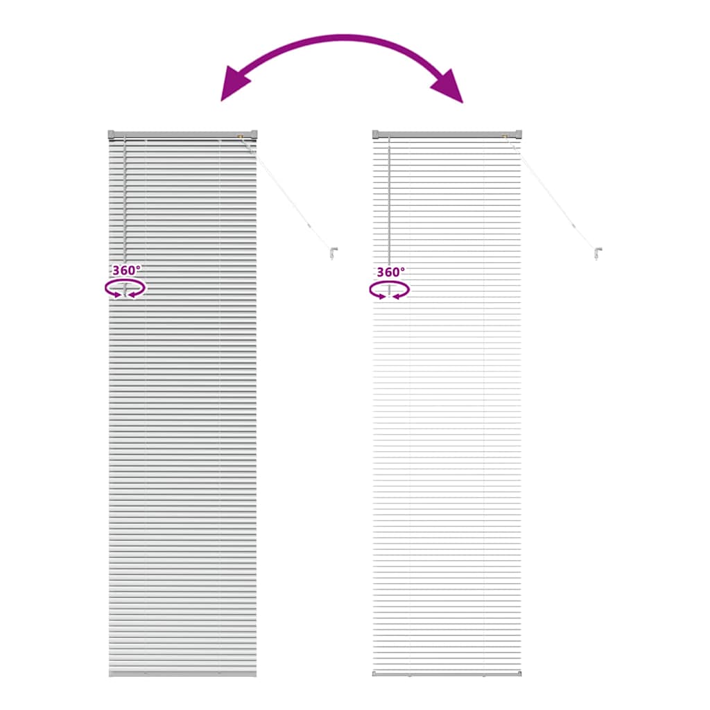 Vindu Persienne med gardiner sølv Aluminium