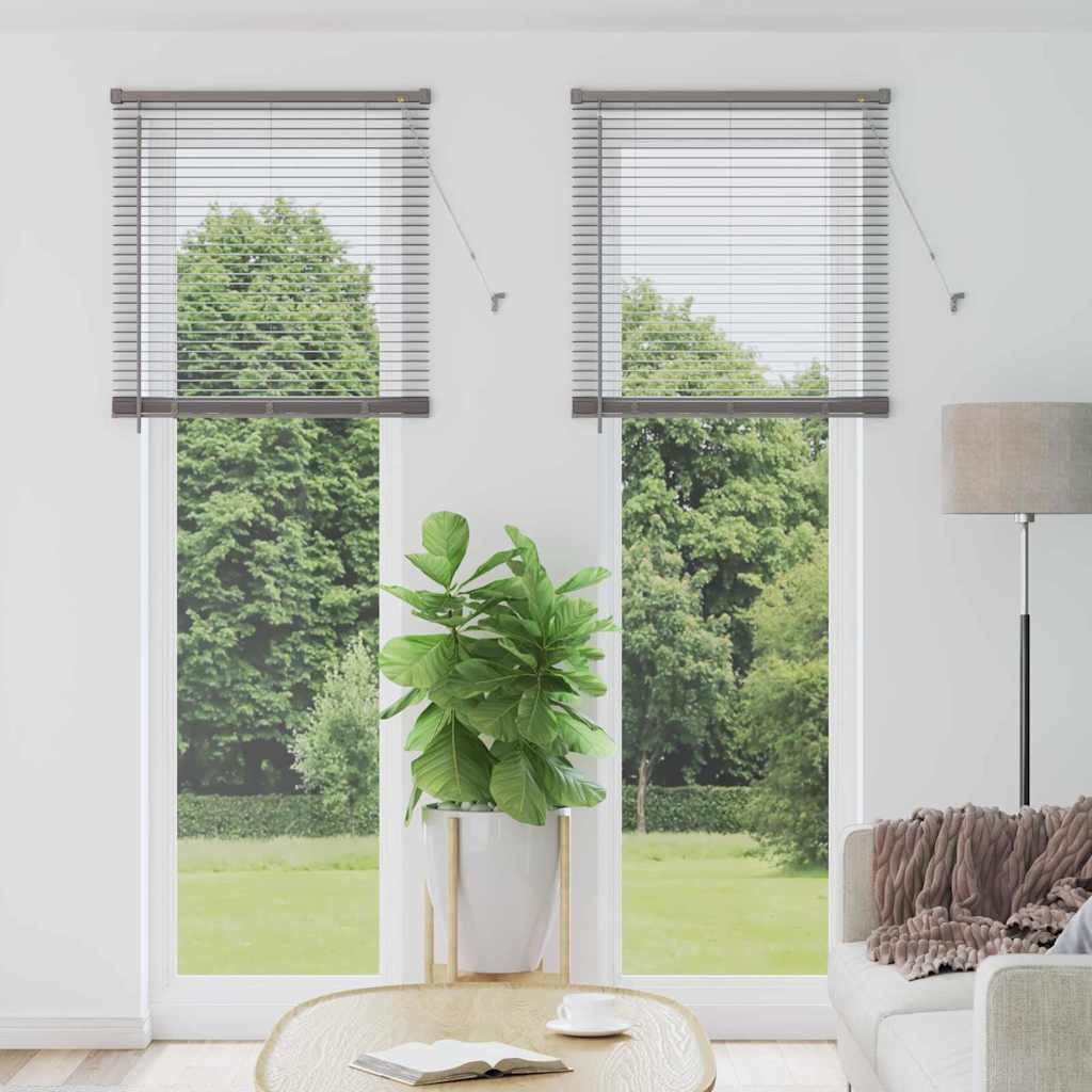 Vindu Persienne med gardiner sølv Aluminium