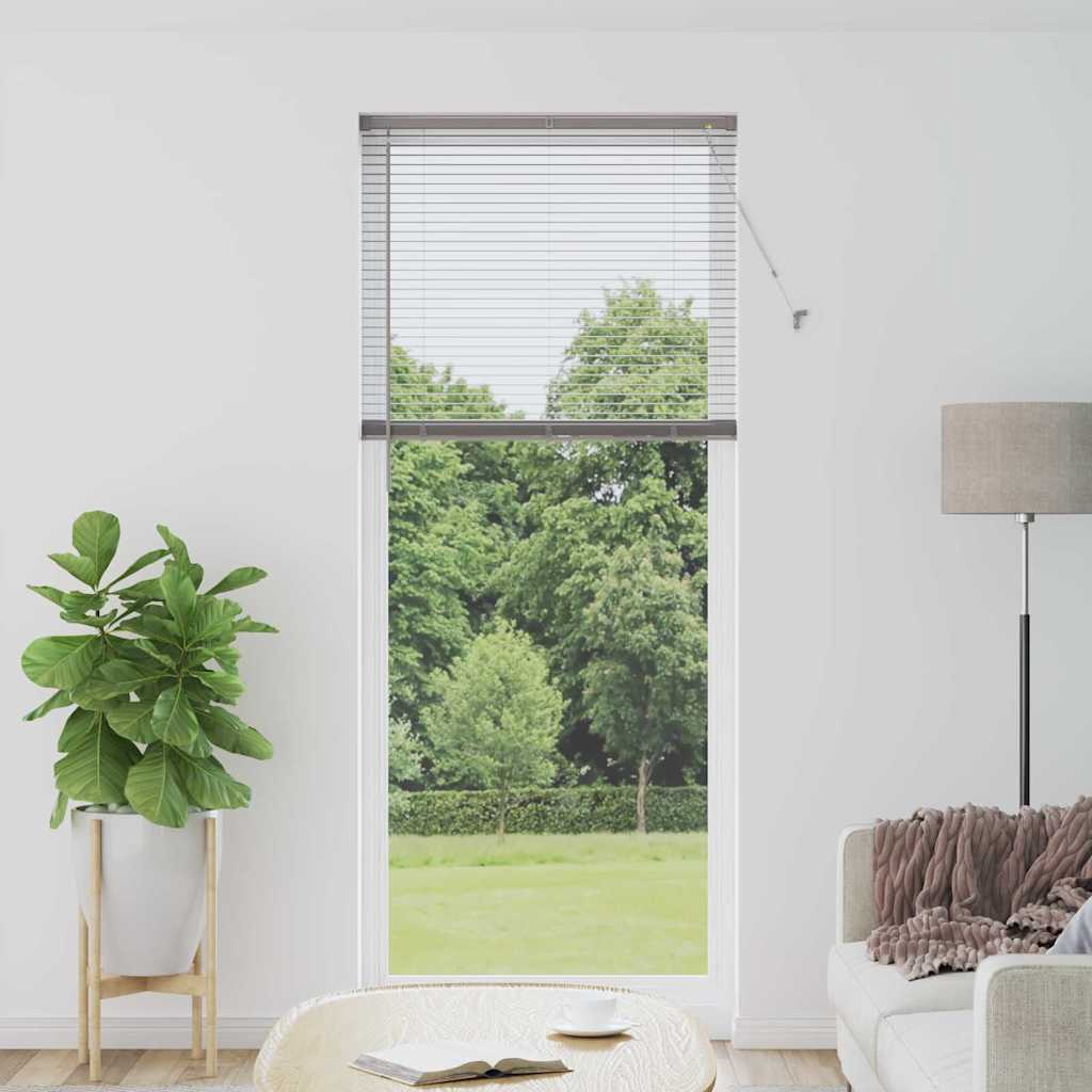 Vindu Persienne med gardiner sølv Aluminium