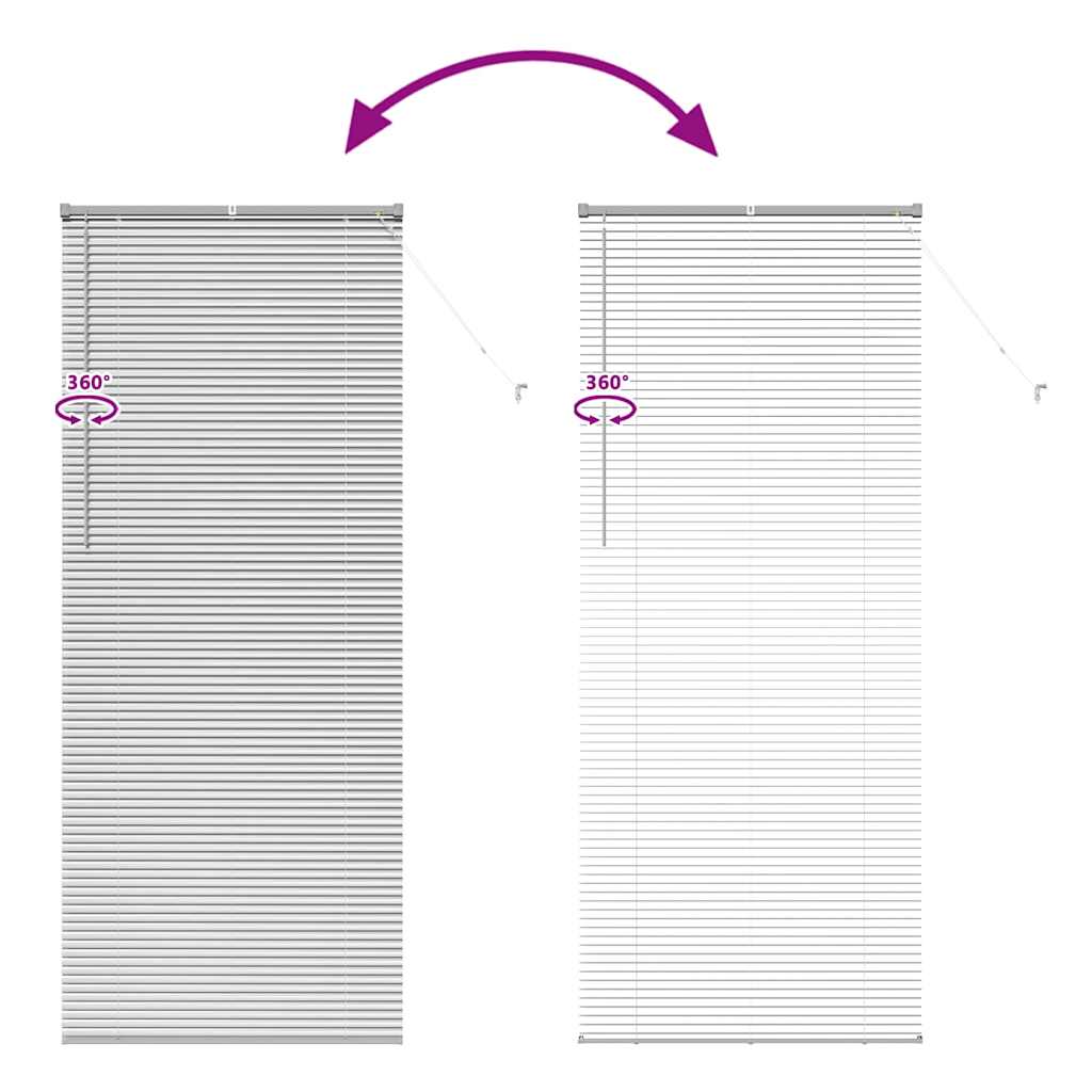 Vindu Persienne med gardiner sølv Aluminium