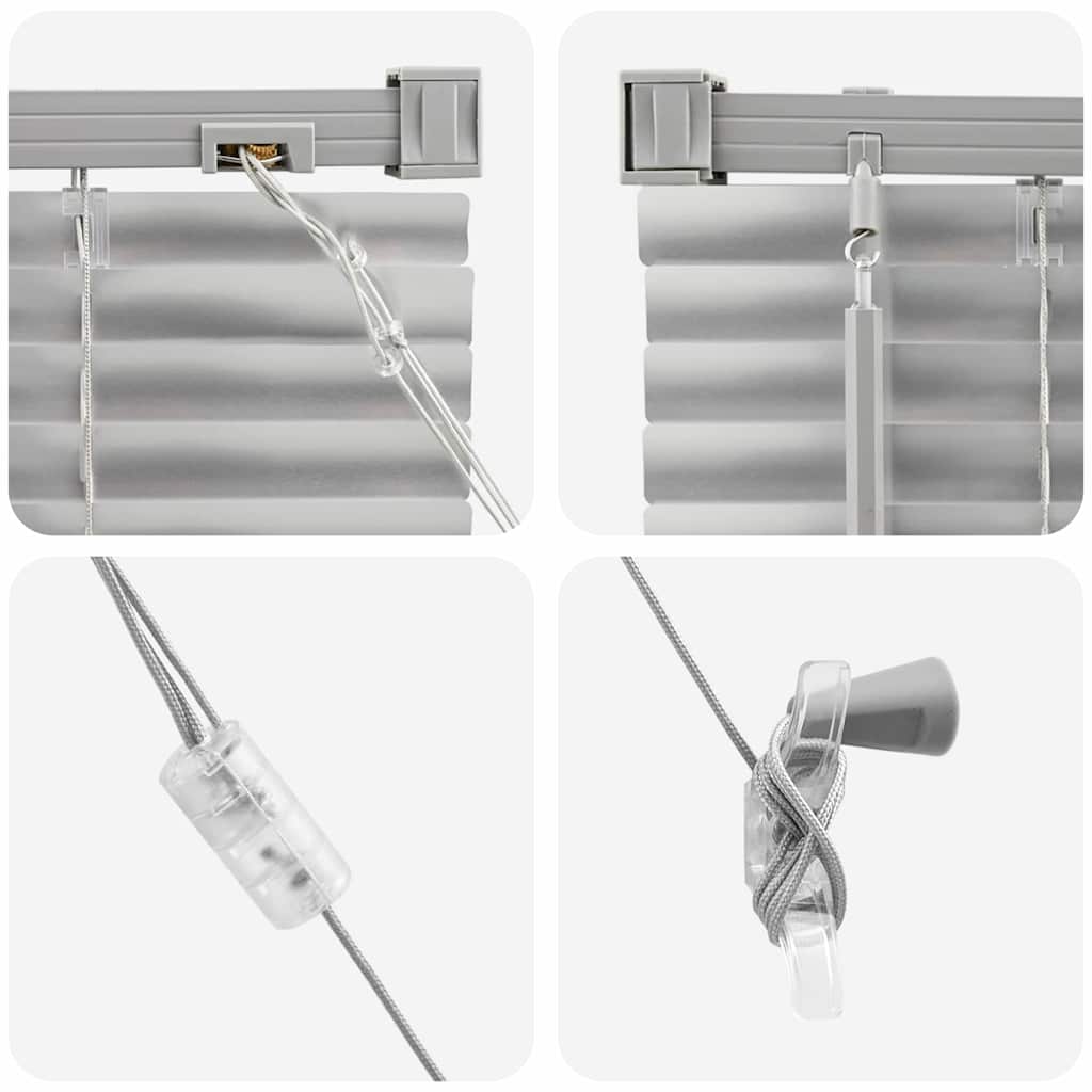Vindu Persienne med gardiner sølv Aluminium
