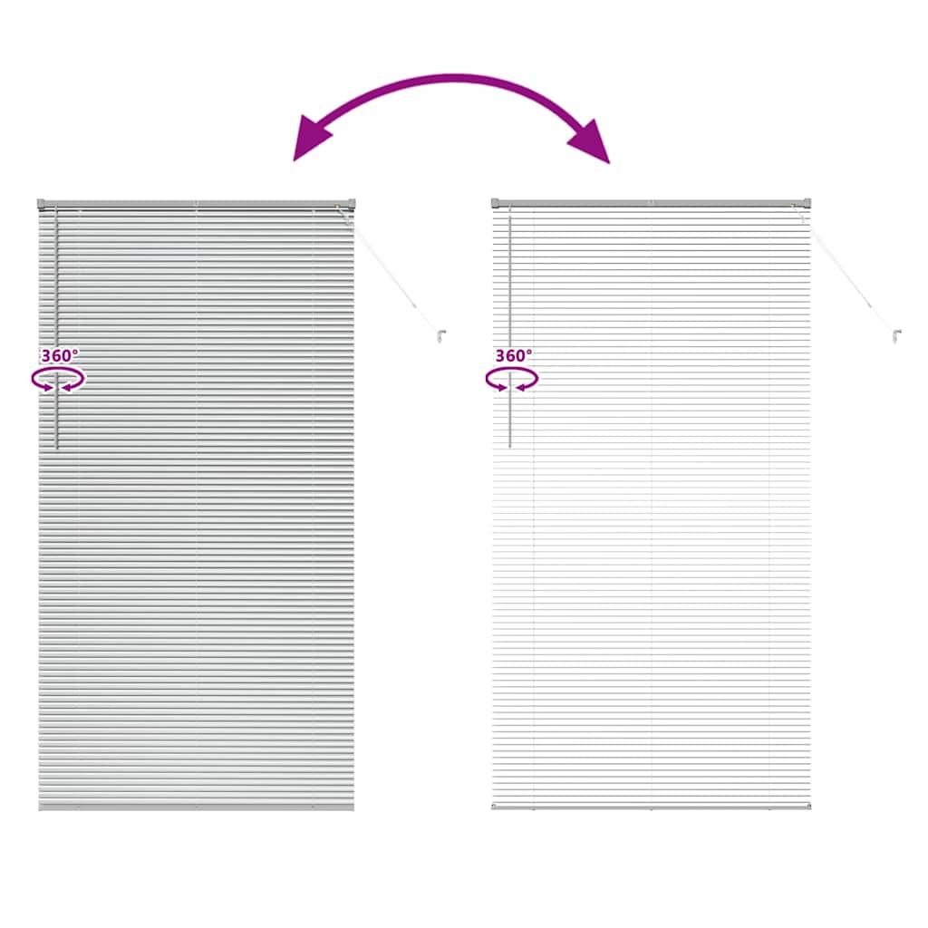 Vindu Persienne med gardiner sølv Aluminium