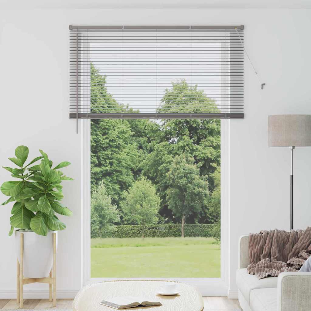 Vindu Persienne med gardiner sølv Aluminium