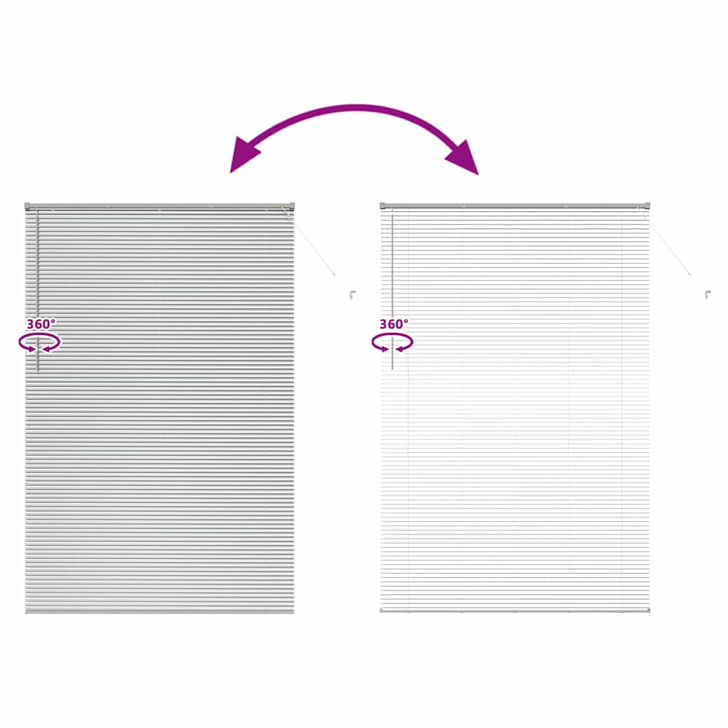 Vindu Persienne med gardiner sølv Aluminium