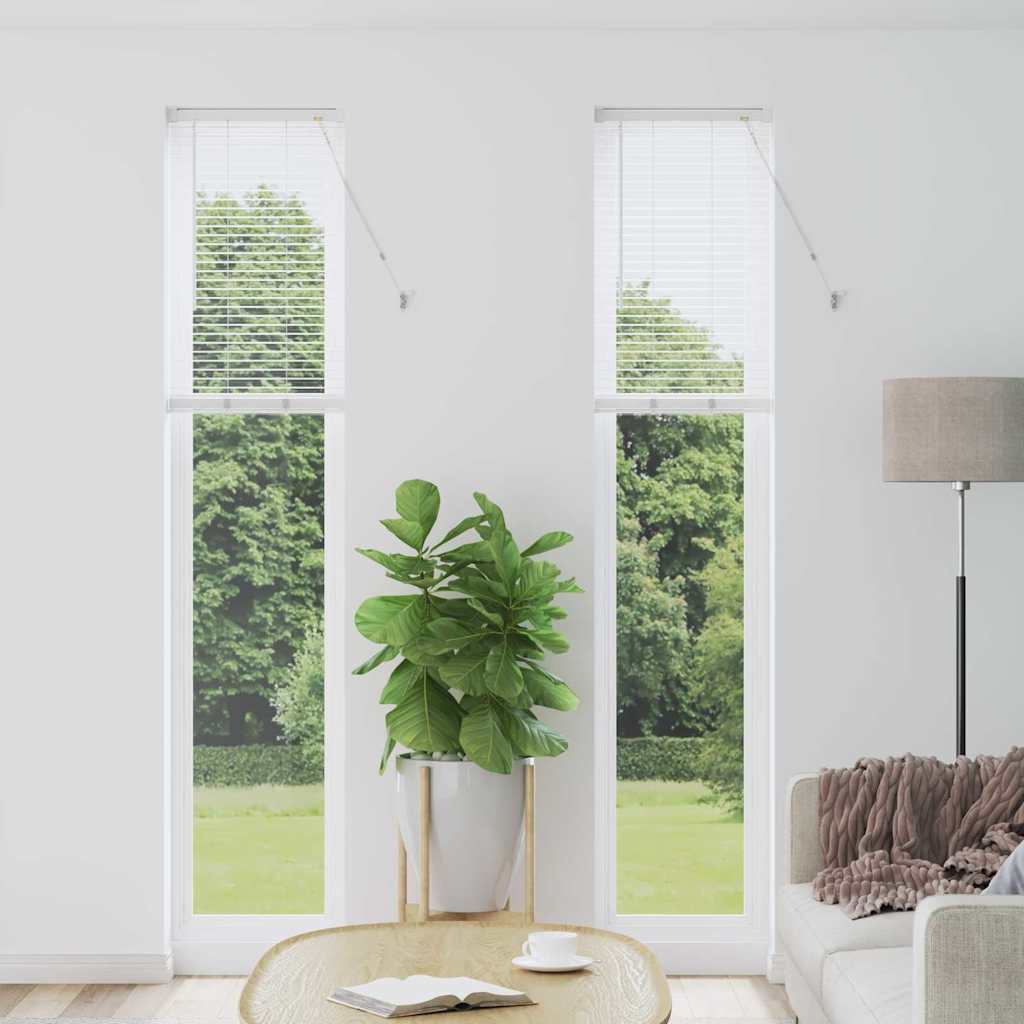 Vindu Persienne med gardiner Hvit Aluminium